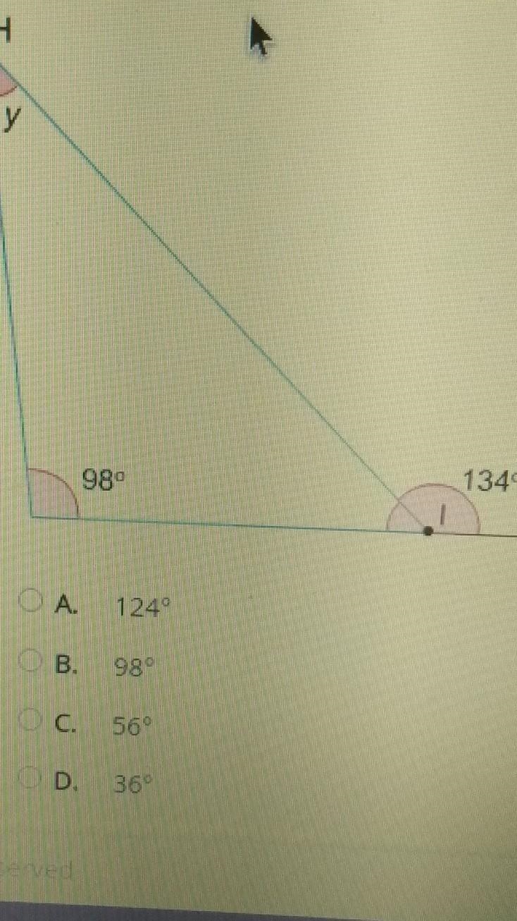 What is the value of y in this triangle?​-example-1