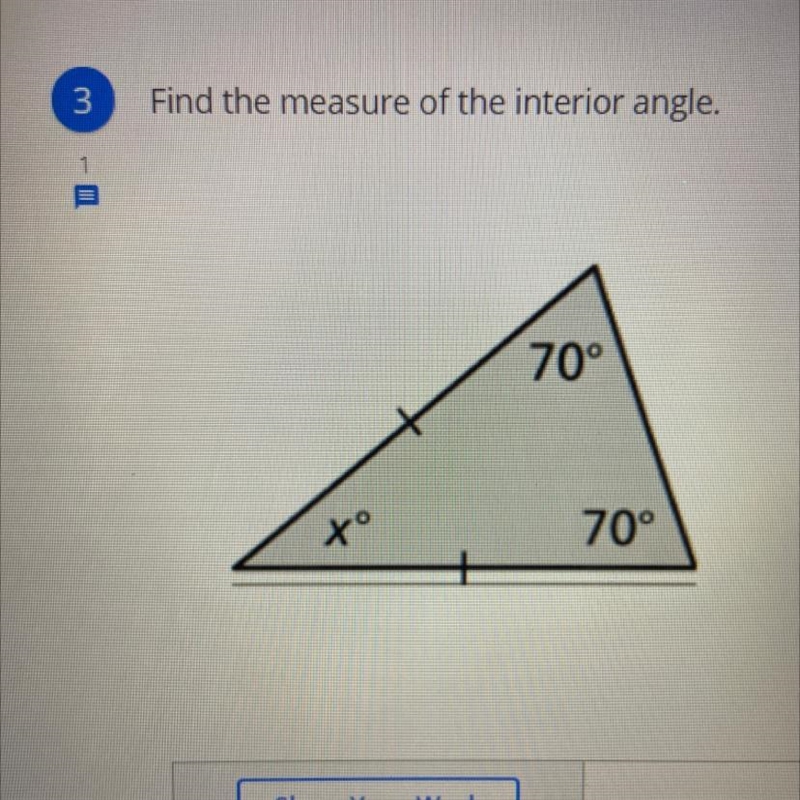 Find the the measure of the interior angle.-example-1