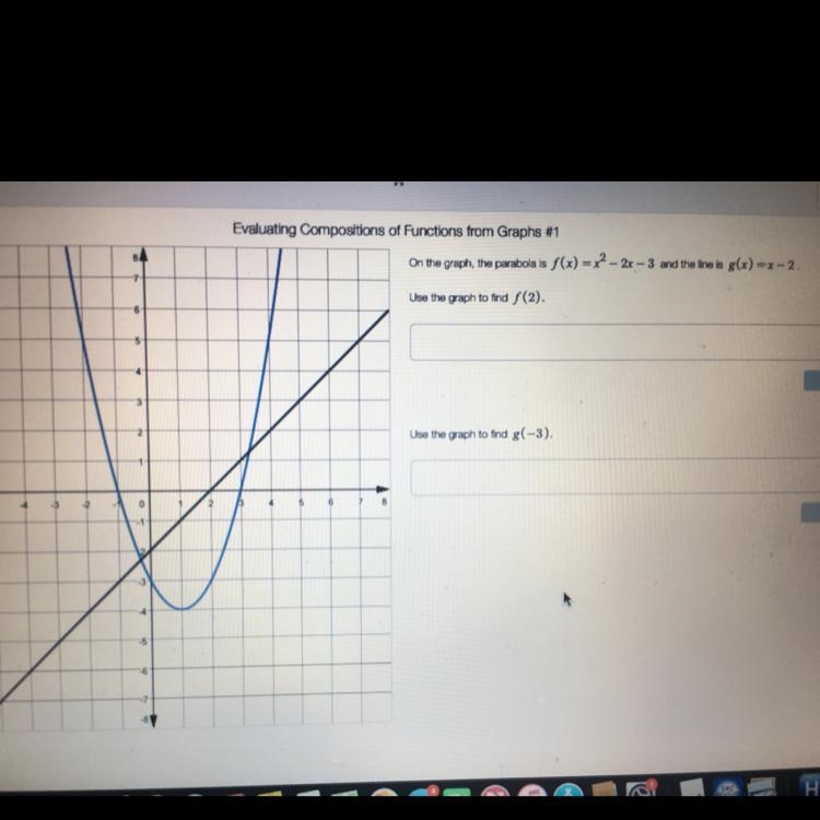 Need help with using the graph to find the numbers Assignment is about evaluating-example-1