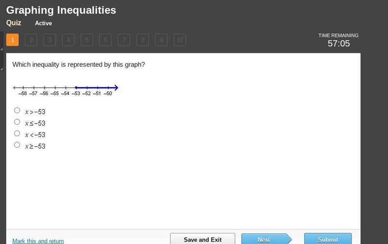 I NEED AN ASNWER ASAP!!!! Which inequality is represented by this graph? x greater-example-1