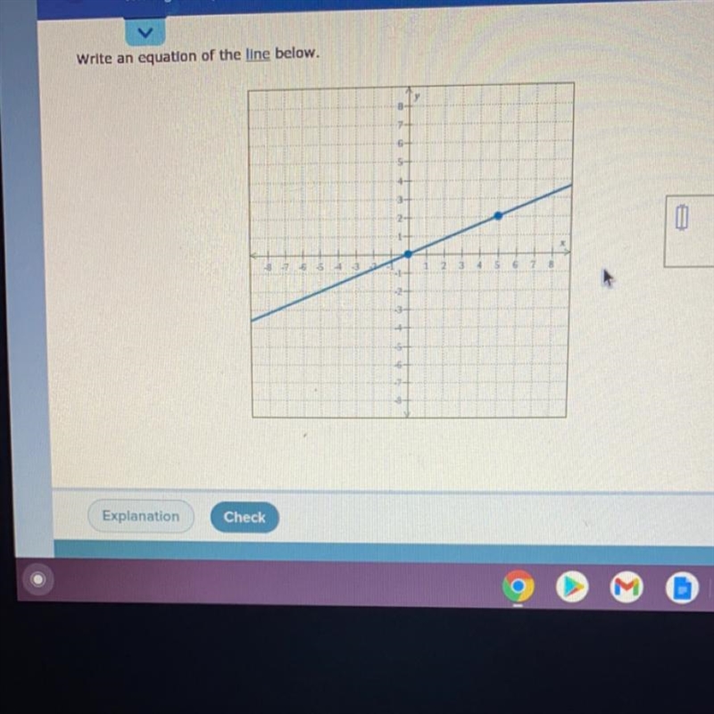 Can you guys help? Another question about writing out an equation of the line shown-example-1