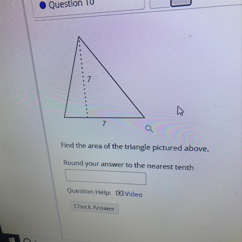 Find the area of the triangle pictured above.-example-1