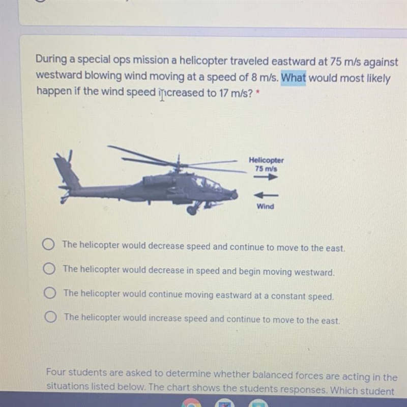 During a special ops mission a helicopter traveled eastward at 75 m/s against westward-example-1