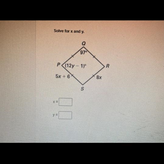 Please help thank you! Solve for x and y-example-1