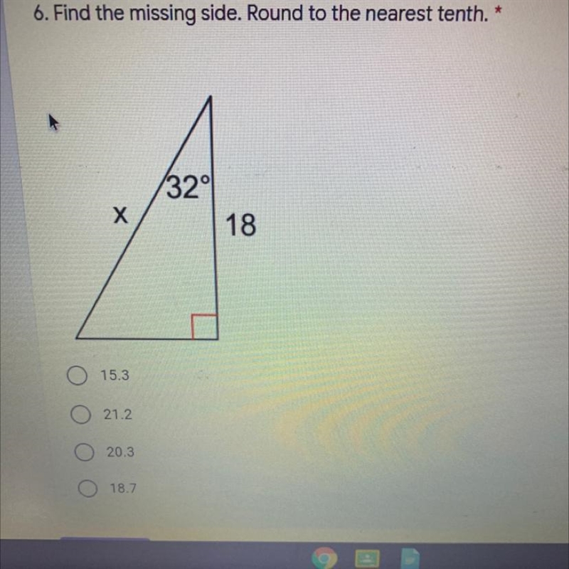 Find the missing side.-example-1