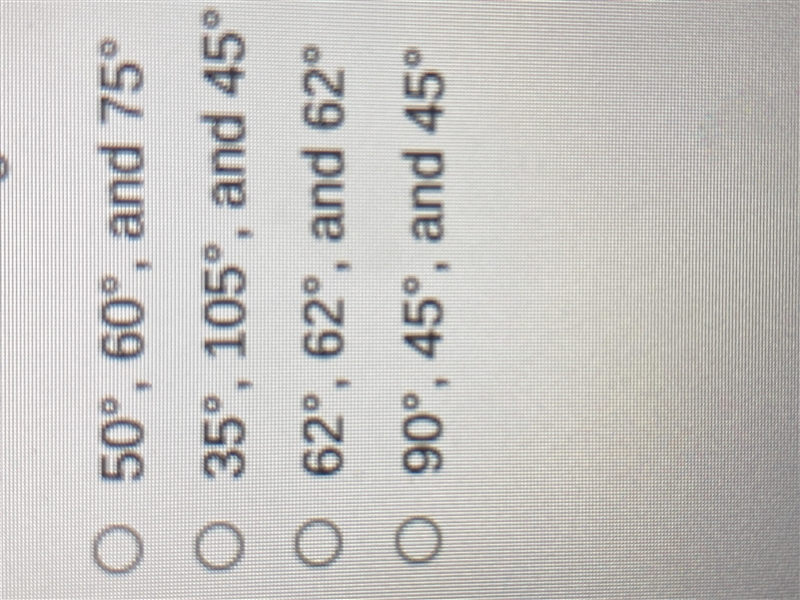 Which set of angle measures could be measures of the interior angle of a triangle-example-1