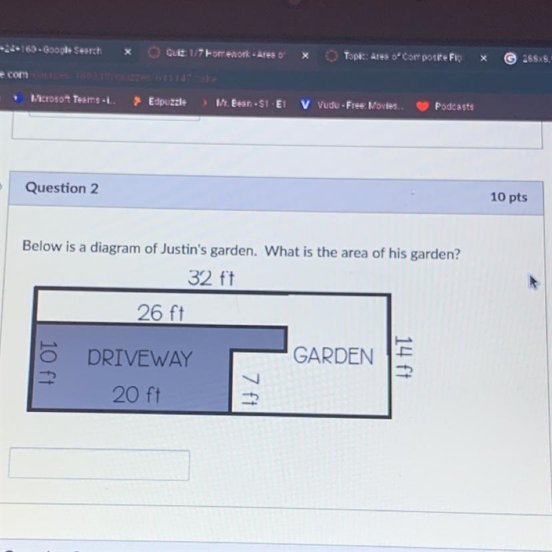 Below is a diagram of Justin's garden. What is the area of his garden?-example-1