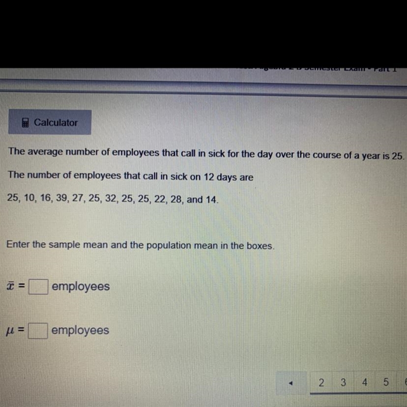 The average number of employees that call in sick for the day over the course of a-example-1