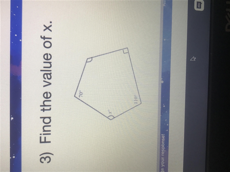 How do I do this? It says find the Value of X while the angles are 70 and 110-example-1