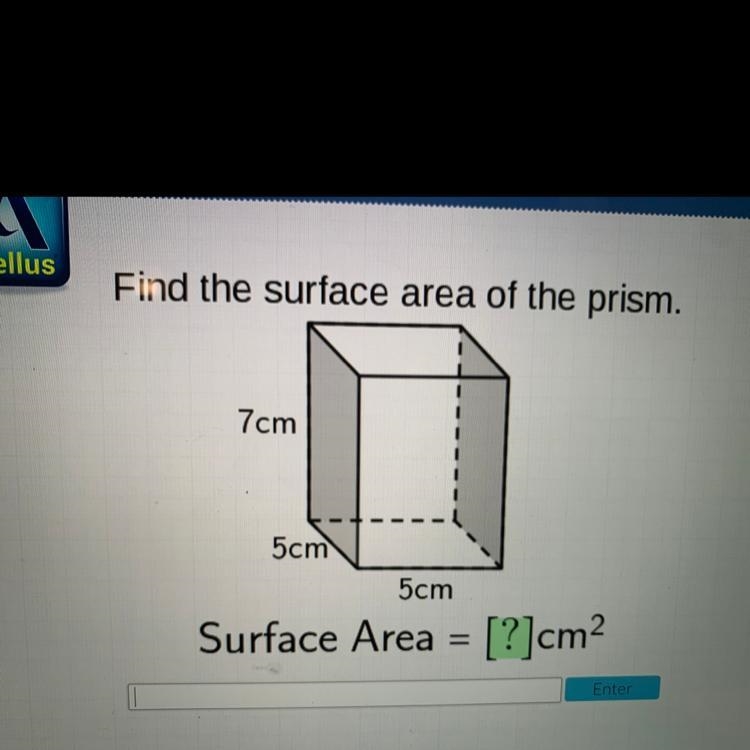 Find the surface area of the prism , need help and steps fast please!!-example-1