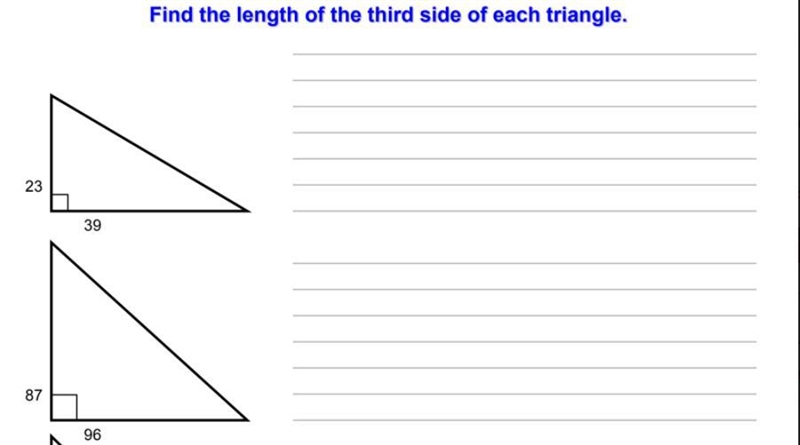 4 Pythagorean Theorem, Hypotenuse : HELP PLEASE ITS DUE I WILL GIVE BRAINLIIEST-example-1