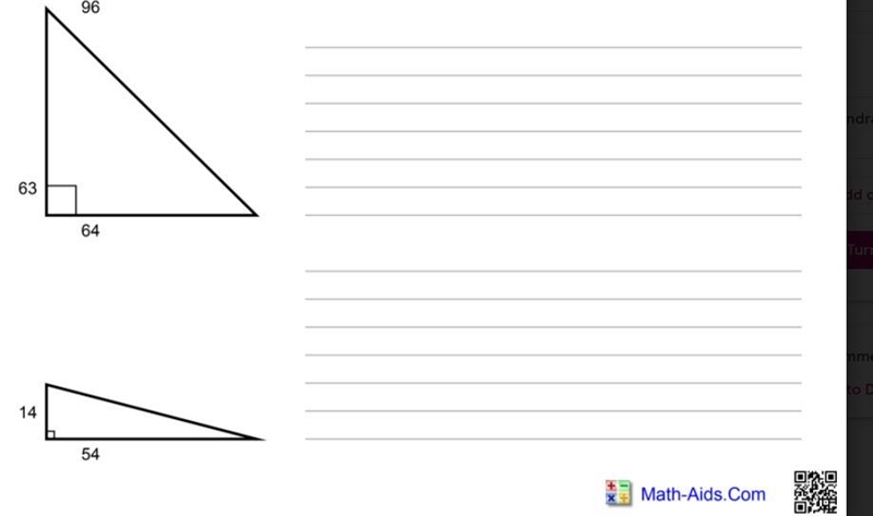 4 Pythagorean Theorem, Hypotenuse : HELP PLEASE ITS DUE I WILL GIVE BRAINLIIEST-example-2