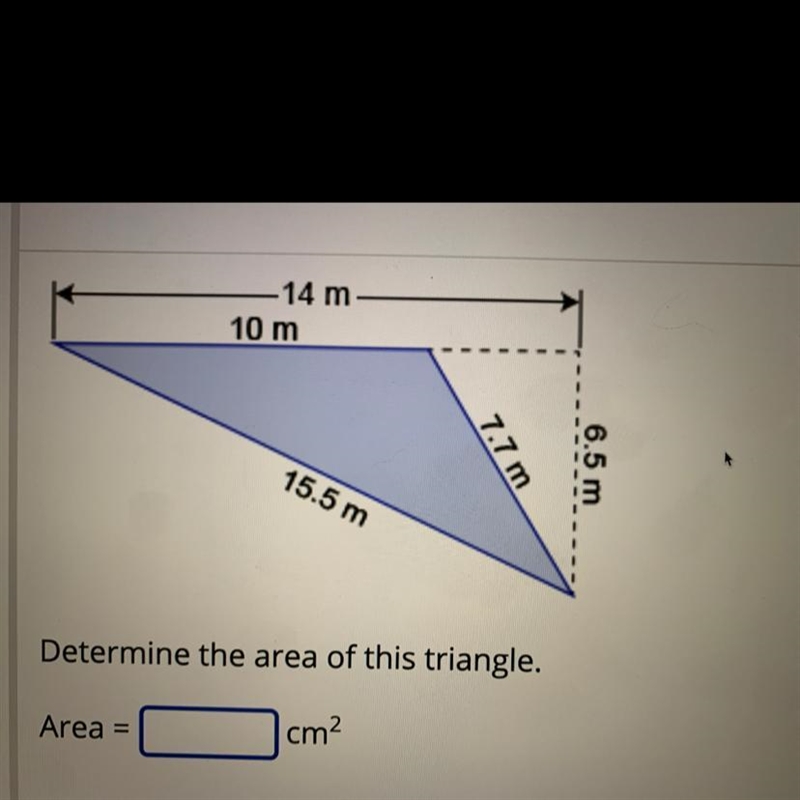 Determine the area of this triangle...-example-1