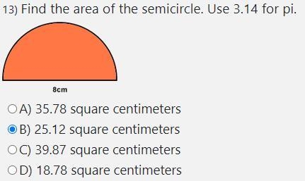 Find the area of the semicircle. Use 3.14 for pi.-example-1