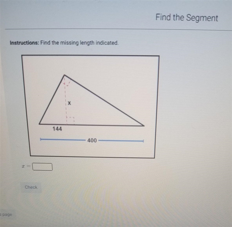 Find the missing length indicated​-example-1