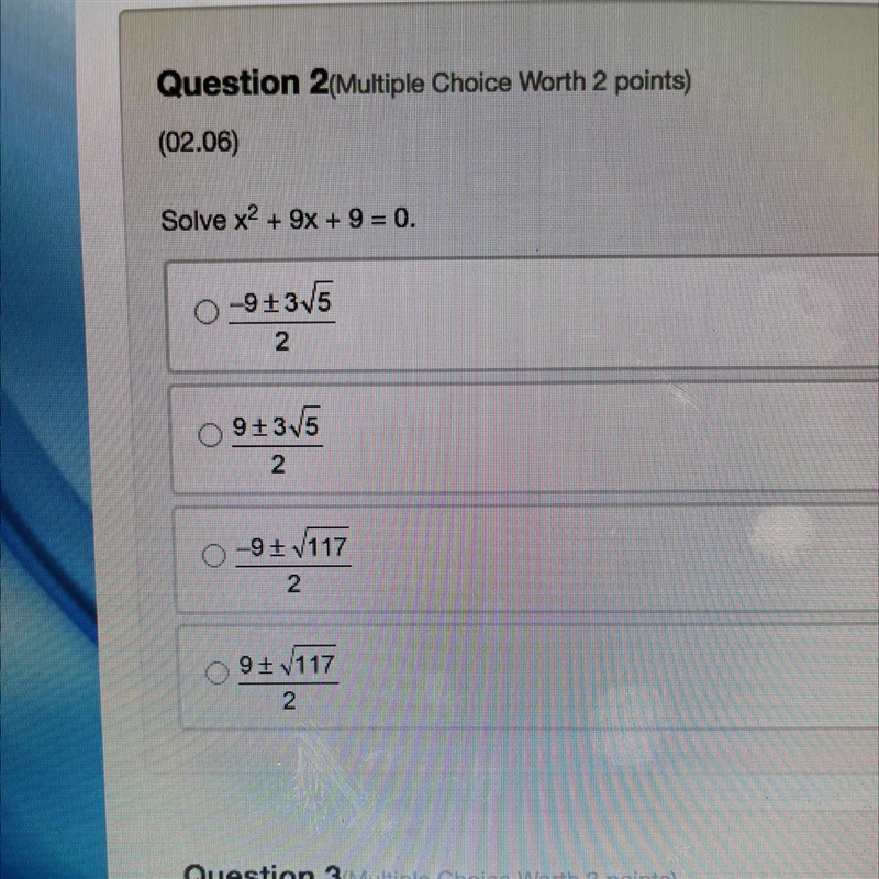 Solve x² + 9x + 9 = 0 What is the answer and how did you work it out?-example-1