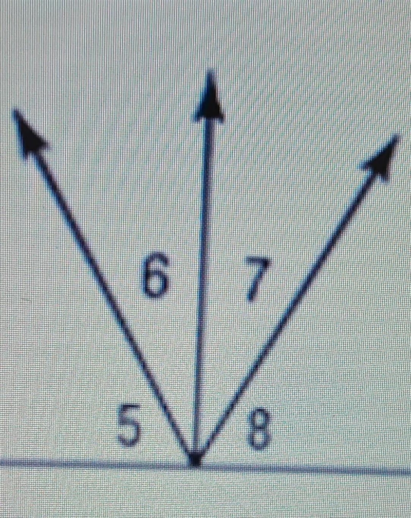 <7 and <8 are complimentary angles. <5 = <8 and m<6 = 29. Find the-example-1