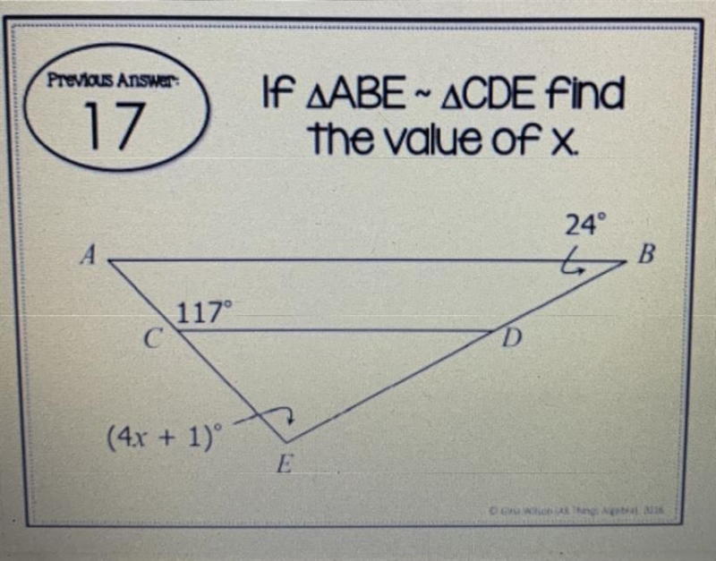 What is the value of X in this question?? I need help please!-example-1