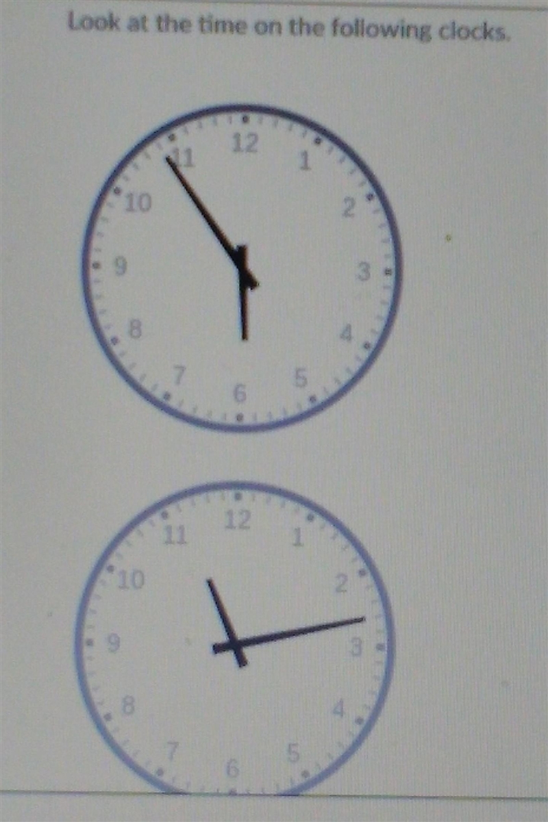 Look at the time on the following clocks. How much time has passed from the first-example-1