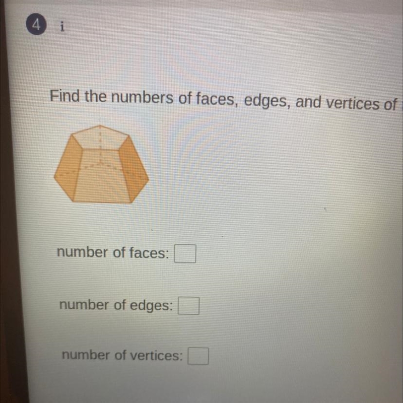 Find the numbers of faces, edges, and vertices of the solid. number of faces: number-example-1