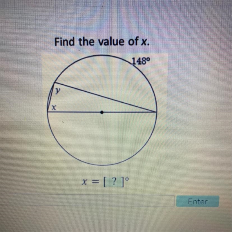 Find the value of x. 1489 y x = [?]-example-1