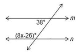 Find the value of x for which m||n. A. Can't be determined. B. 21 C. 8 D. 19-example-1