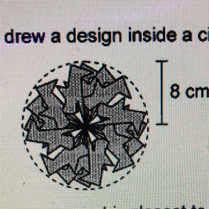 Lillian drew a design inside a circle. Which measurement is closest to the circumference-example-1