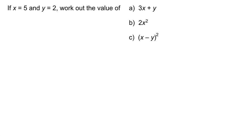 If x=5 and y=2 workout the value of-example-1