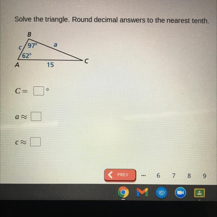 Please help. Solve the triangle. Round ans to the nearest tenth.-example-1