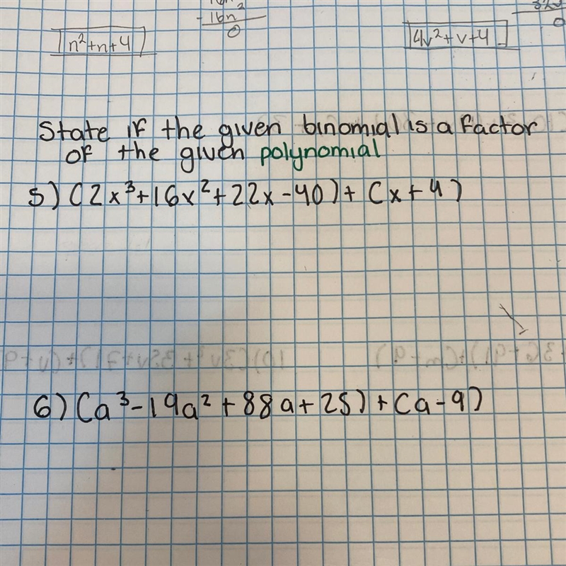 Don’t pay attention to number 6 I just need help with number 5. State if the given-example-1