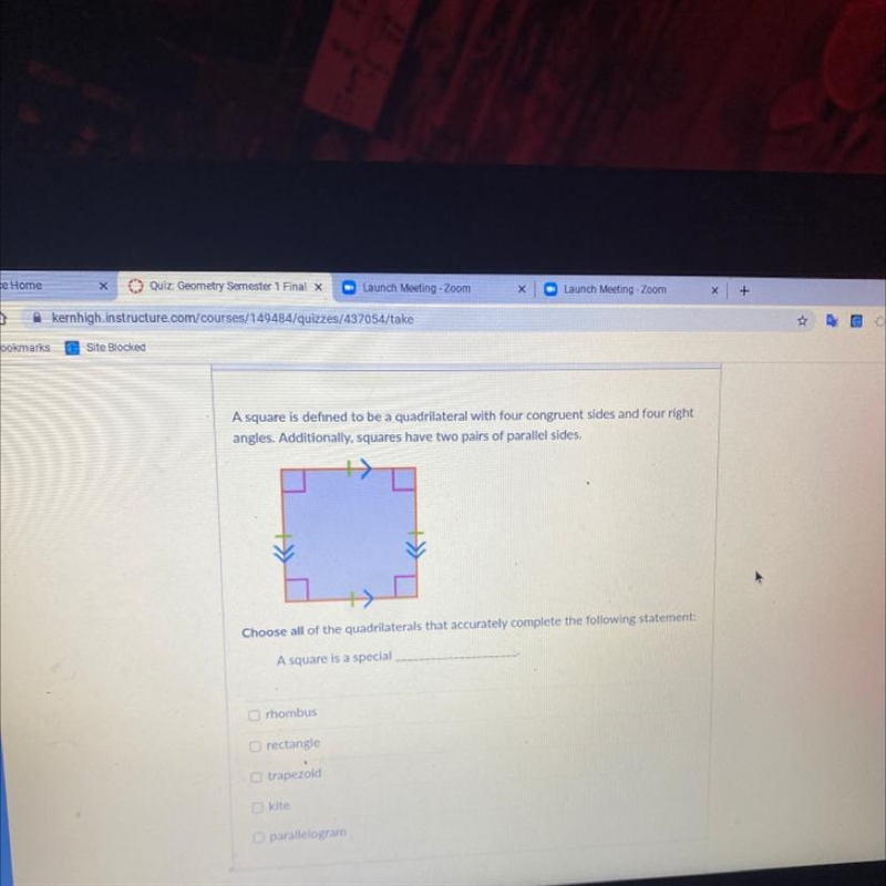 A square is defined to be a quadrilateral with four congruent sides and four right-example-1