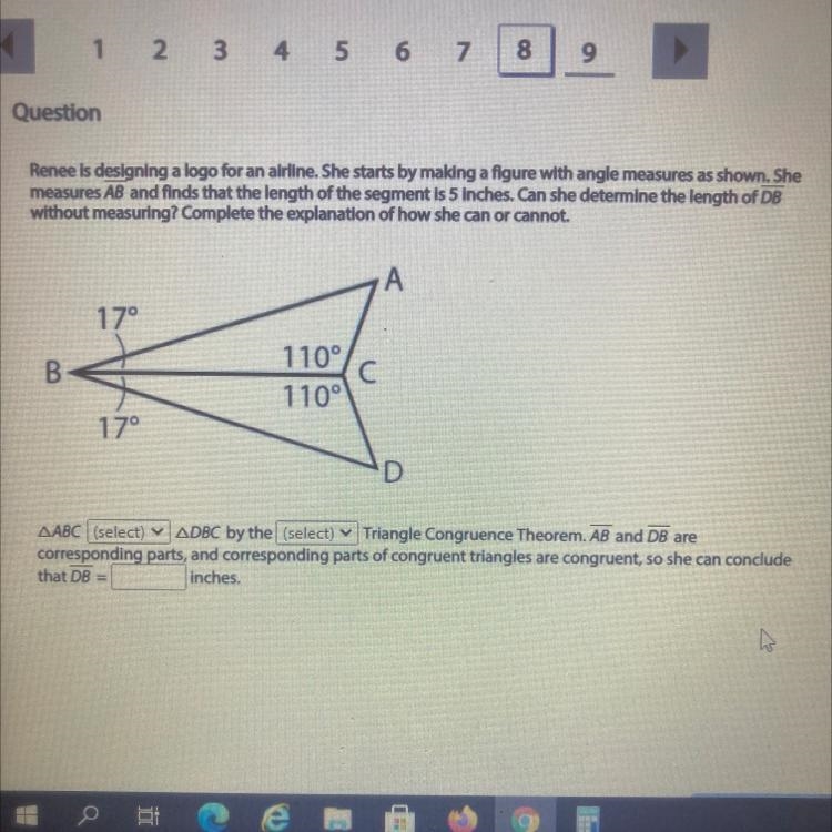 Renee is designing a logo for an airline. She starts by making a figure with angle-example-1