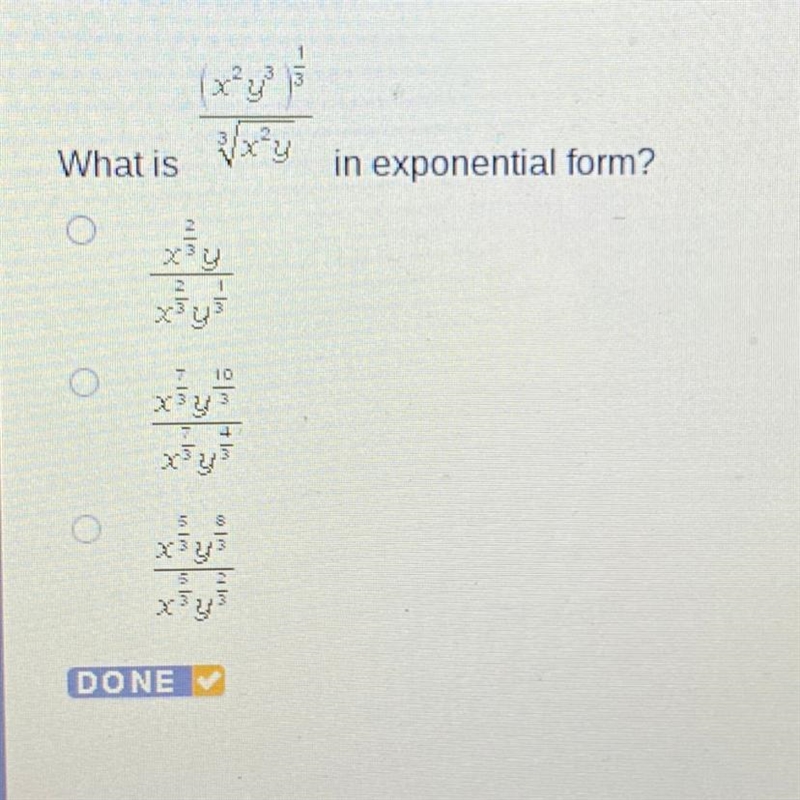 What is in exponential form? 2 Xy 2 xy 10 xay xy O XY 5 xy-example-1