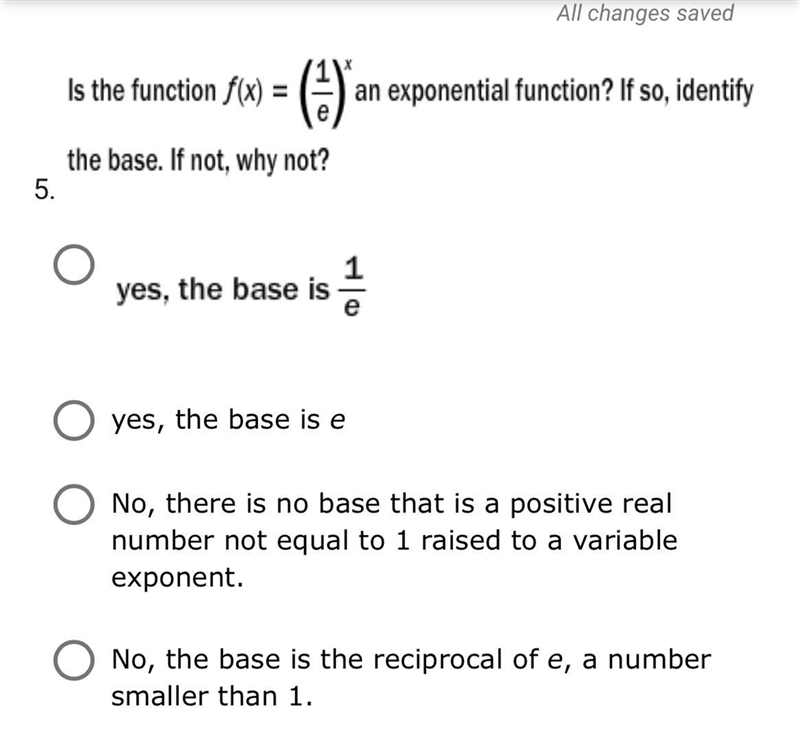 Is the function f(x) = 1/8 ^x an exponent function? If so , identify the base , if-example-1