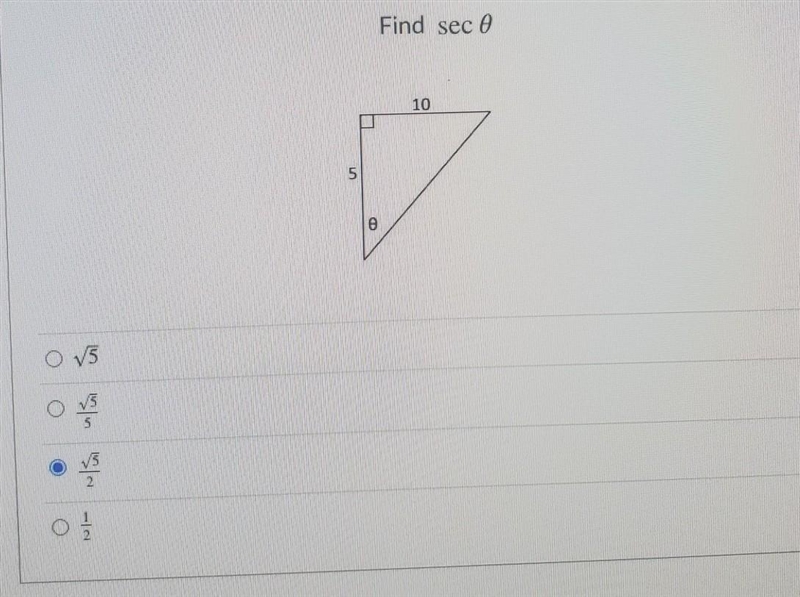 Find sec 0 is my answer correct? if not what's the right answer ​-example-1