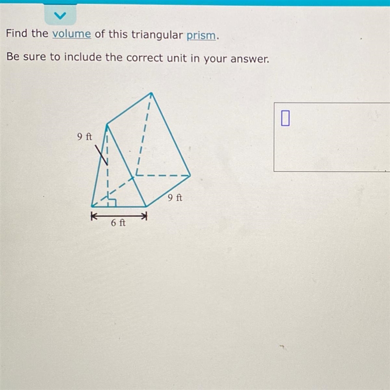 Find the volume of this triangular prism. Be sure to include the correct unit in your-example-1