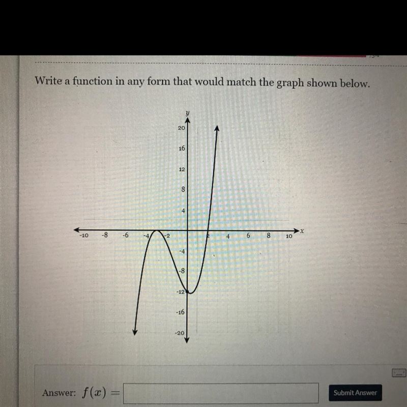 Write polynomial function from graph-example-1