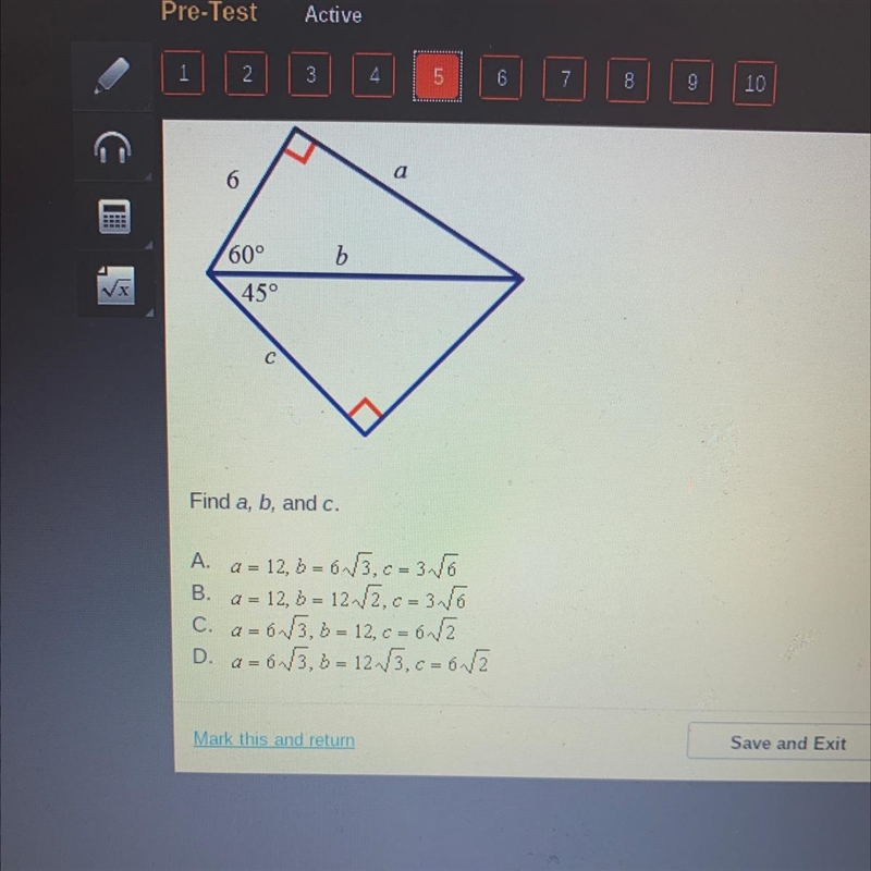 Help Plz Special Right Triangles Help!!!!-example-1