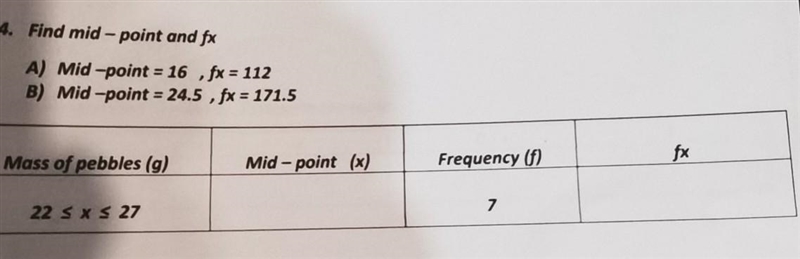 Math. Find Mid point and fx​-example-1