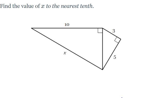 Find the value of x to the nearest tenth-example-1