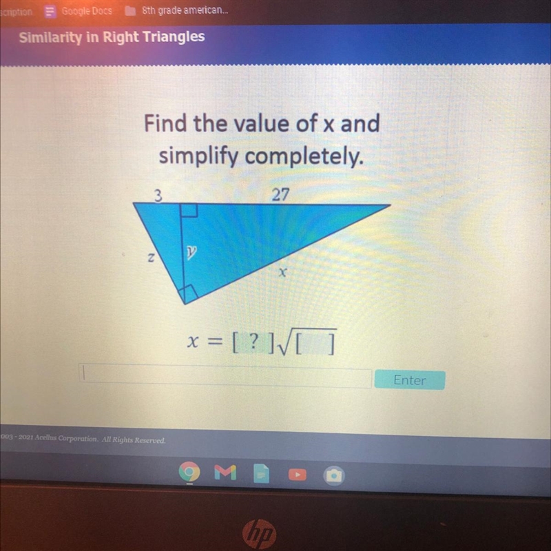 Find the value of x and simplify completely.-example-1