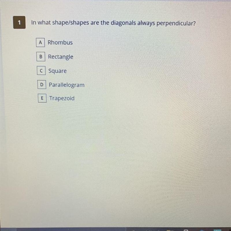 In what shape/shapes are the diagonals always perpendicular-example-1