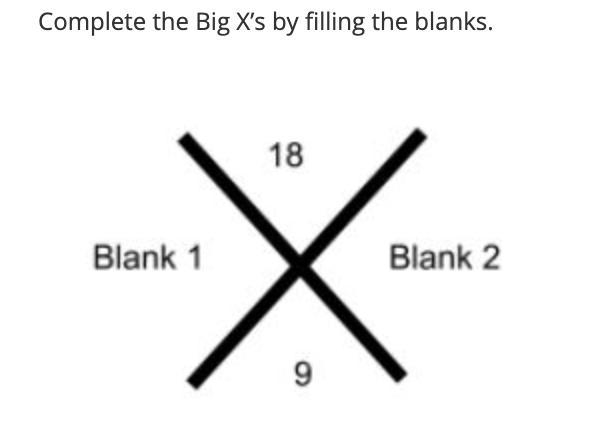 Complete the Big X by filling in the blank.-example-1