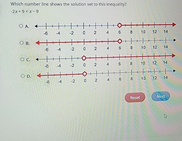 Which number line shows the solution set to this inequality?​-example-1