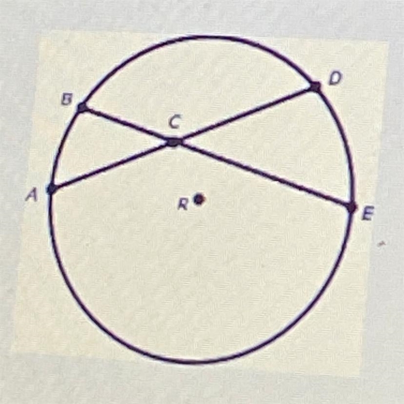 Given circle R , arc BA = 35 and arc DE= 43 what is angle BCA equal to?-example-1