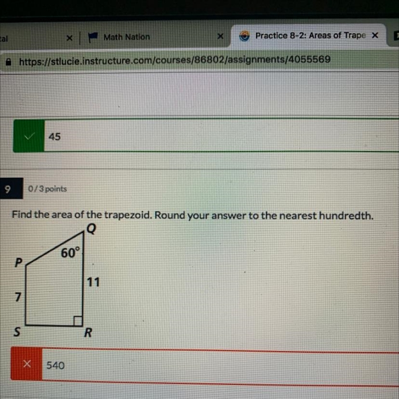 Find the area of the trapezoid. Round your answer to the nearest hundredth.-example-1