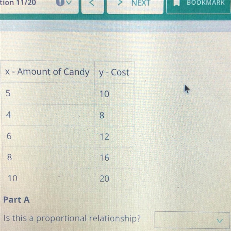 PART A: is this a proportional relationship? PART B: if this is a proportional relationship-example-1