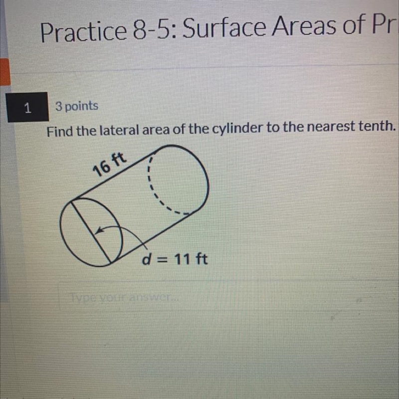 Find the lateral area of the cylinder to the nearest tenth.-example-1