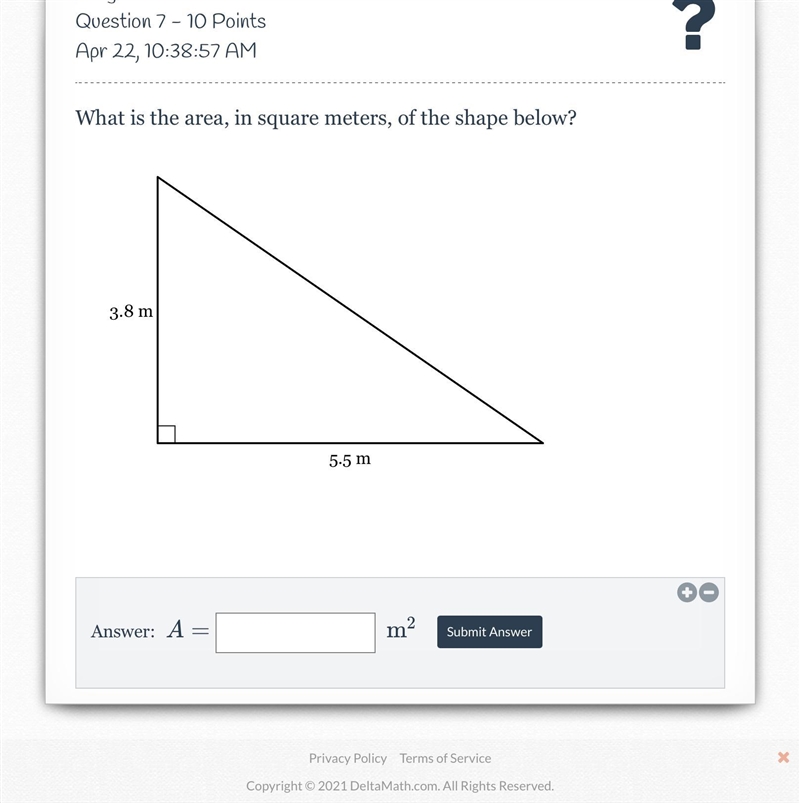 What is the area, in square meters, of the shape below?-example-1