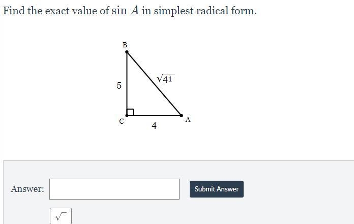 Find Trig Ratios (with Radicals)-example-1